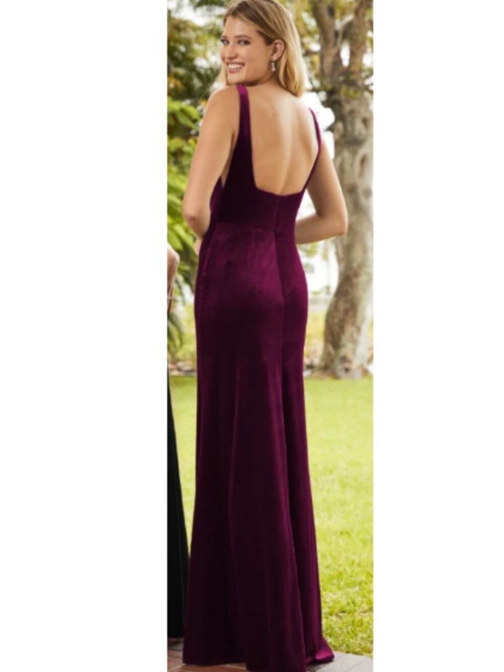 Mahogany Jersey Square neck Gown Style 22105 Size 10